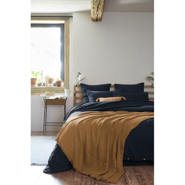 Fransad filt "Gaïa" alla dimensioner "Gaze de Coton" - Gaïa Camel - 180 x 220 cm