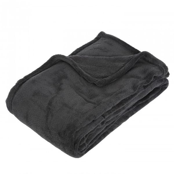 Mikrofiberfilt 125 x 150 cm Atmosphera - Färg: Mikrofiberfilt 125 x 150 cm Atmosphera Mörkgrå-Mörkgrå$Grå
