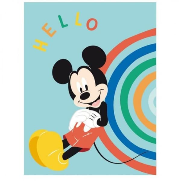 Fleecefilt - Disney - Musse Pigg - 100x140 cm - Turkosblå - Kan tvättas i maskin