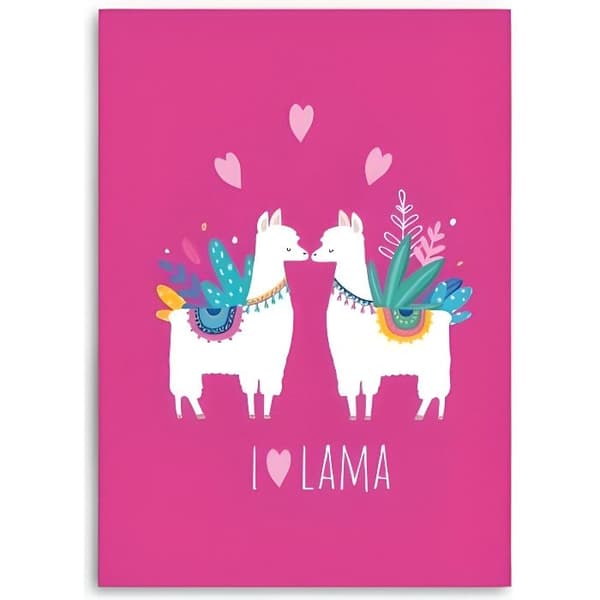 Aymax rosa lama fleecefilt 130 x 160 cm