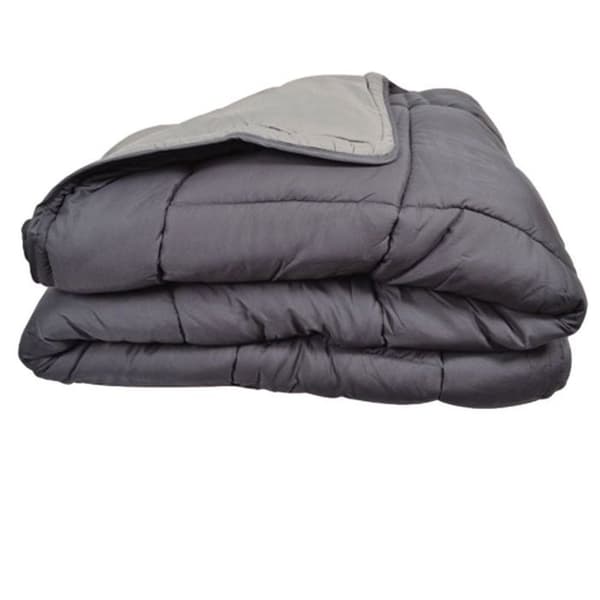 Couette varm Bicolore Microfibre "Cocoon Brandssäker" Toison d'or - Cocoon Stål Silver - 220 x 240 cm för 2-sängar