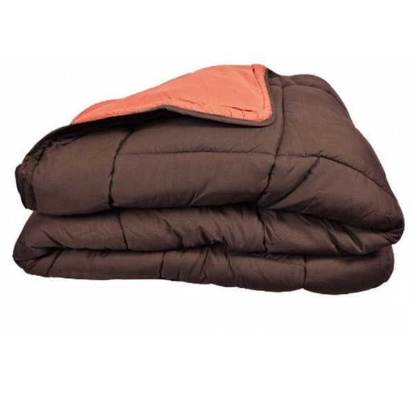 Dubbelfärgad varm kudde Mikrofiber "Cocoon Brandsäker - Standard NF EN ISO 12952" alla mått Gyllene fleece - Cocoon Choklad Co