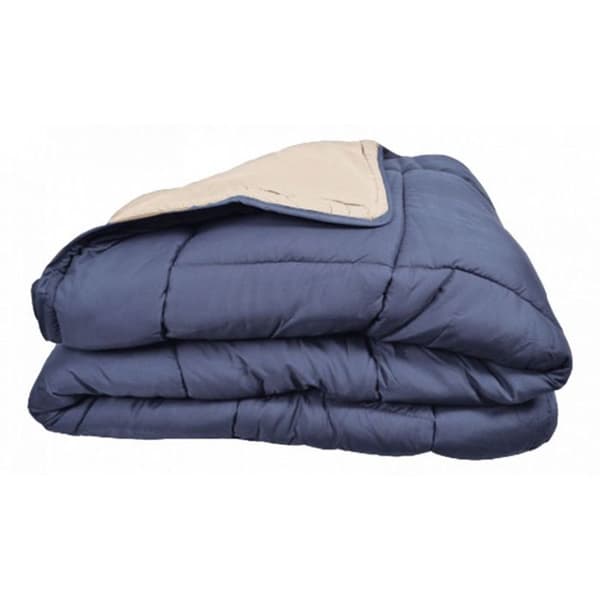 Varmt tvåfärgat täcke Microfiber Range "Cocoon Non-fire" Toison d'or - Cocoon Petroleum Mastic - 240 x 260 cm för king size-säng