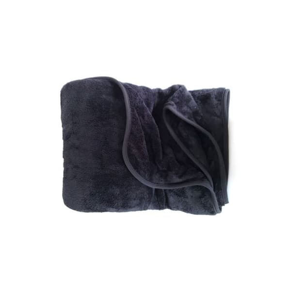 Pläd - Wellsoft - Plain Black - 200x220 cm - Soft touch - Polyester