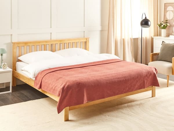 Överkast Röd Bomullstyg 200 x 220 cm Mönster Dekorativ Pläd Sängkläder Klassisk Design Sovrum