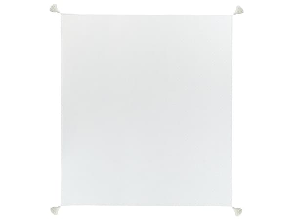 Päiväpeite luonnonvalkoinen puuvilla 220 x 200 cm tupsut kulmissa sängylle boho tyyli