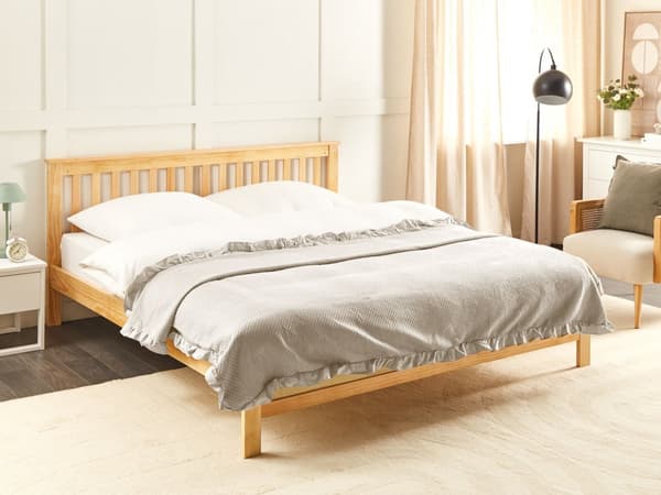 Päiväpeite ruskeanharmaa puuvilla 220 x 240 cm hapsut sängylle maalaistyyli