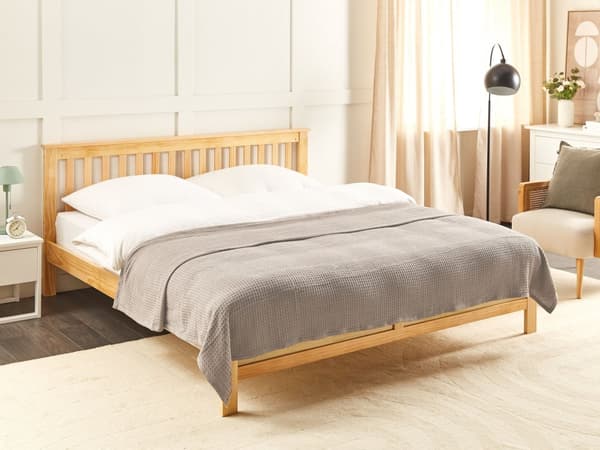 Sengeteppe Taupe Bomull 220 x 200 cm med Ensfarget Mønster Dekorativt Sengetøy Soverom