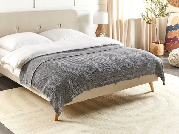 Päiväpeitto harmaa puuvilla 150 x 200 cm kudottu suorakulmio perinteinen boho tyyli