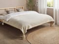 Miniatyrbilde 2 av 5: Sengeteppe Beige Chenille Bomullsstoff 200 x 220 cm med Dusker Dekorativt Kaste Sengetøy Klassisk Design Soverom