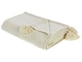 Miniatyrbilde 1 av 5: Sengeteppe Beige Chenille Bomullsstoff 150 x 200 cm med Dusker Dekorativt Kaste Sengetøy Klassisk Design Soverom