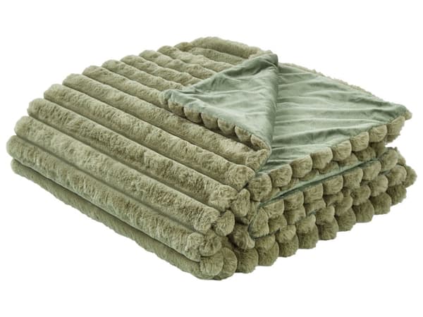 Dekorativ Sängpläd Grön Polyester 200 x 220 cm Mjukt tyg Sovrum