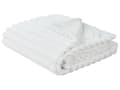 Miniatyrbilde 1 av 6: Sengeteppe Hvit Polyester 200 x 220 cm Mykt stoff Moderne design Soverom Tekstiler Pledd