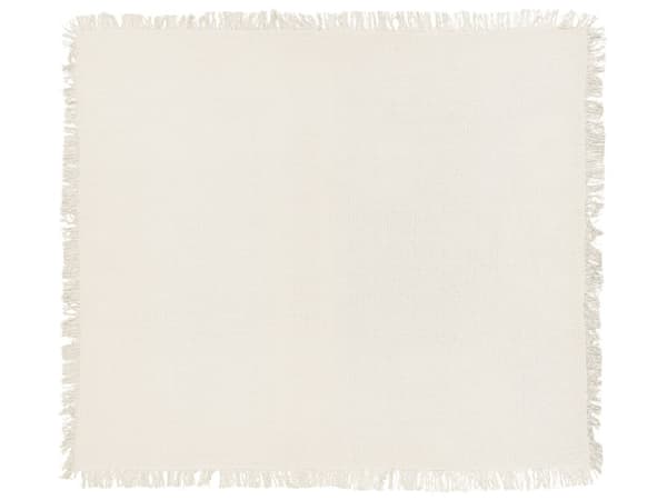 Päiväpeitto luonnonvalkoinen puuvilla 200 x 220 cm konepestävä hapsuilla suorakulmainen perinteinen tyyli