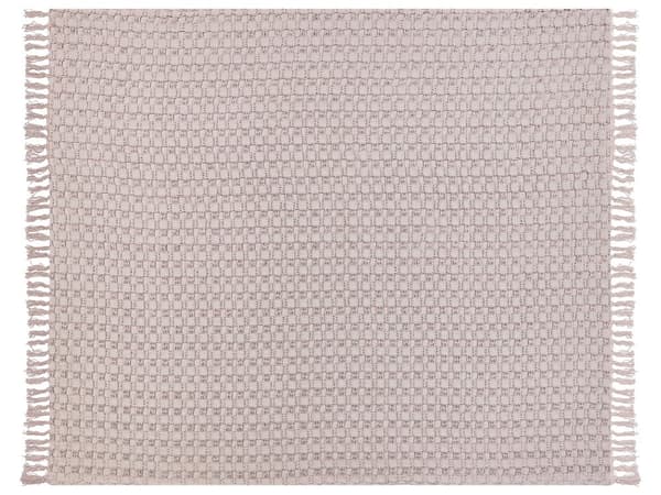 Päiväpeitto pastellipinkki puuvilla 220 x 240 cm kudottu konepestävä kuvioitu hapsuilla perinteinen