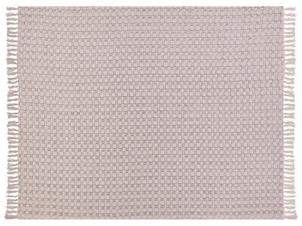 Sengeteppe Rosa Bomull 150 x 200 cm Frynser Klassisk design Soverom Tekstiler Pledd