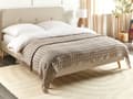Miniatyrbilde 2 av 5: Sengeteppe Taupe Bomull 200 x 220 cm Frynser Klassisk design Soverom Tekstiler Pledd