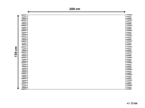 Sengeteppe Mørkegrå Bomull 150 x 200 cm Frynser Klassisk design Soverom Tekstiler Pledd