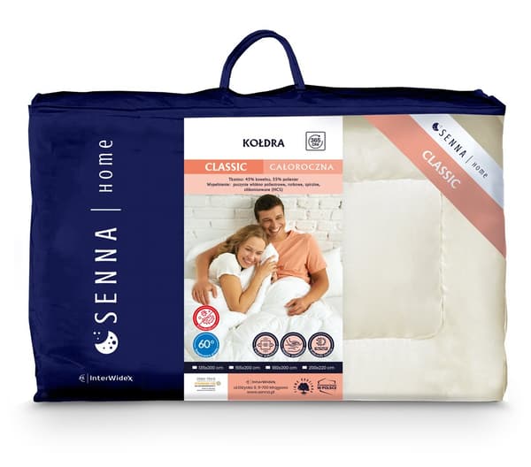 Anti-allergisk dyne 155x200 Classic ekri året rundt Inter Widex