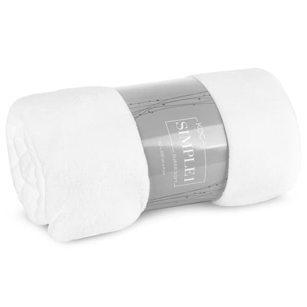 Microfiber sengetæppe tæppe 150x200 Enkel hvid Eurofirany