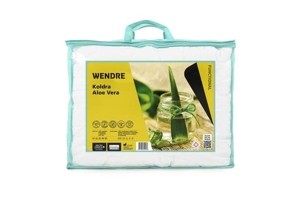 Aloe Vera täcke 220x200 vit mikrofiber Wendre