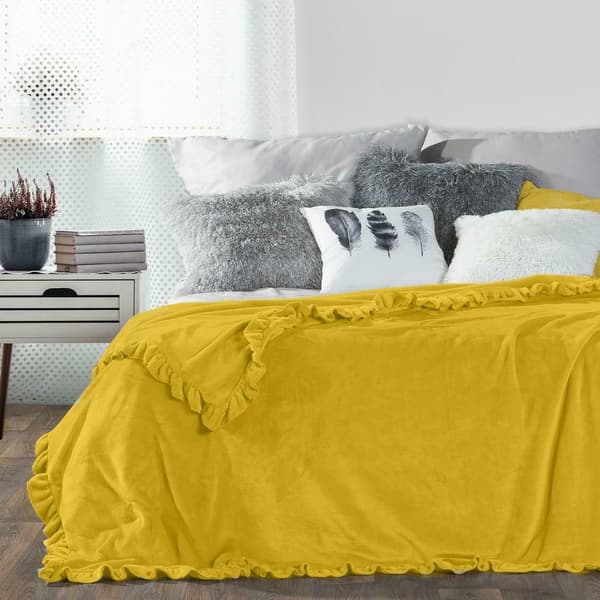 Microfiber tæppe 150x200 Dolly sennep Eurofirany
