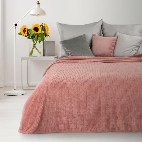 Mikrofibertæppe 170x210 Cindy 4, pudderrosa