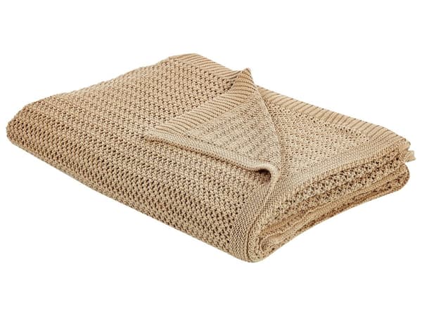 Överkast Ljusbrunt Bomullstyg 150 x 200 cm Dekorativ Pläd Sängkläder Klassisk Design Sovrum