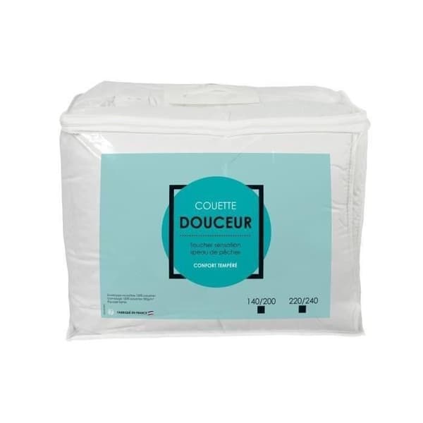 Täcke - 220 x 240 cm - Tempererat - 100% polyester - 2 personer - Vit