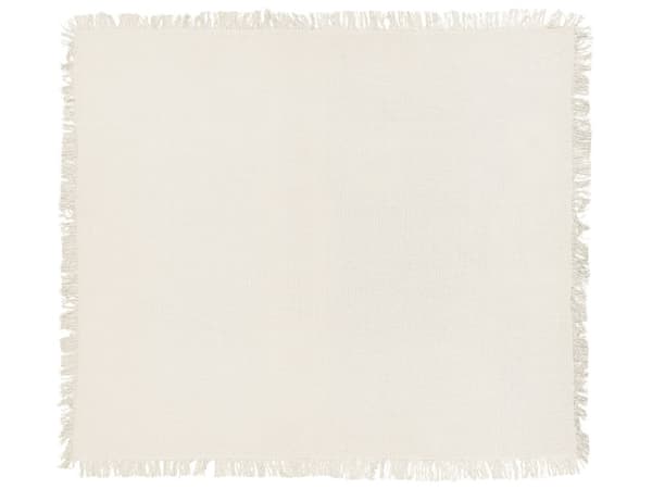 Överkast Vit Bomullstyg 200 x 220 cm med tofsar Dekorativ Pläd Sängkläder Klassisk Design Sovrum