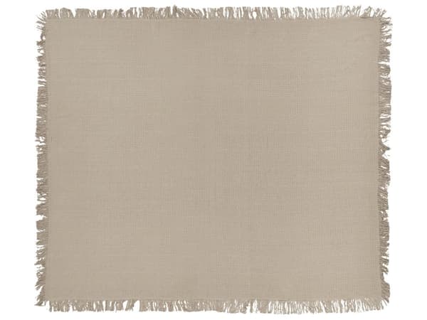 Överkast Taupe Bomullstyg 220 x 240 cm med tofsar Dekorativ Pläd Sängkläder Klassisk Design Sovrum