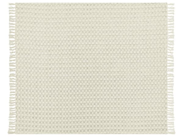 Överkast Vitt Bomullstyg 200 x 220 cm med Tofsar Dekorativ Pläd Sängkläder Klassisk Design Sovrum