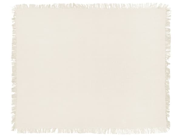 Överkast Vit Bomullstyg 150 x 200 cm med tofsar Dekorativ Pläd Sängkläder Klassisk Design Sovrum