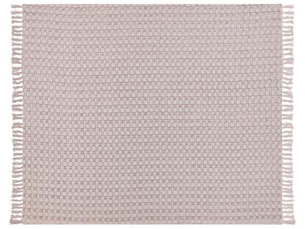 Överkast Rosa Bomullstyg 220 x 240 cm med Tofsar Dekorativ Pläd Sängkläder Klassisk Design Sovrum