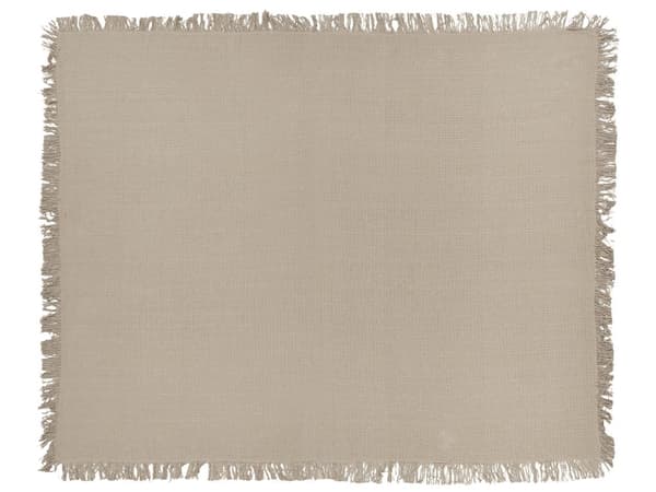 Överkast Taupe Bomullstyg 150 x 200 cm med tofsar Dekorativ Pläd Sängkläder Klassisk Design Sovrum