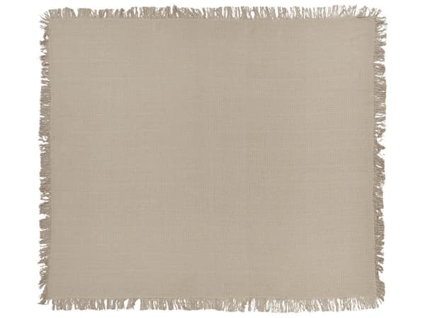 Överkast Taupe Bomullstyg 200 x 220 cm med tofsar Dekorativ Pläd Sängkläder Klassisk Design Sovrum