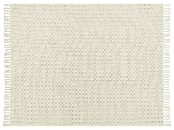 Överkast Vitt Bomullstyg 150 x 200 cm med Tofsar Dekorativ Pläd Sängkläder Klassisk Design Sovrum