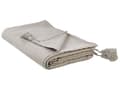 Miniatyrbilde 1 av 5: Sengeteppe Taupe Bomull 150 x 200 cm med dusker Dekorativt Teppe Soverom