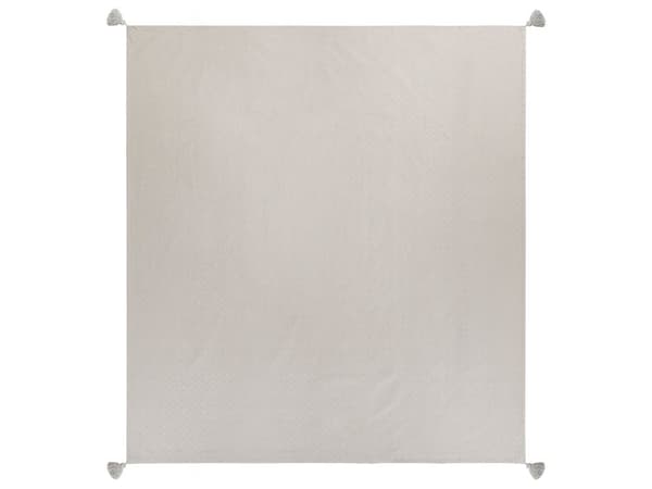 Överkast Taupe Bomull 220 x 200 cm Tofsar Dekorativt Sängkläder Sovrum