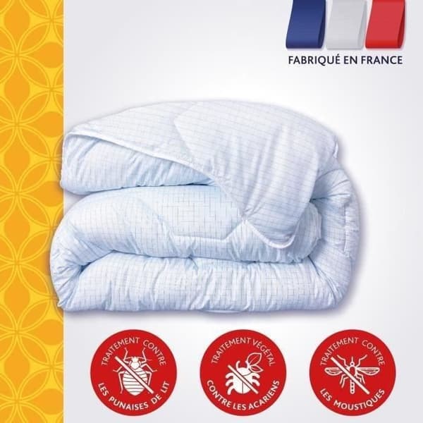 DODO Tempererat täcke 300gr/m² 140x200 cm - Anti-bugg, anti-kvalsterskydd - Vit - Made in France