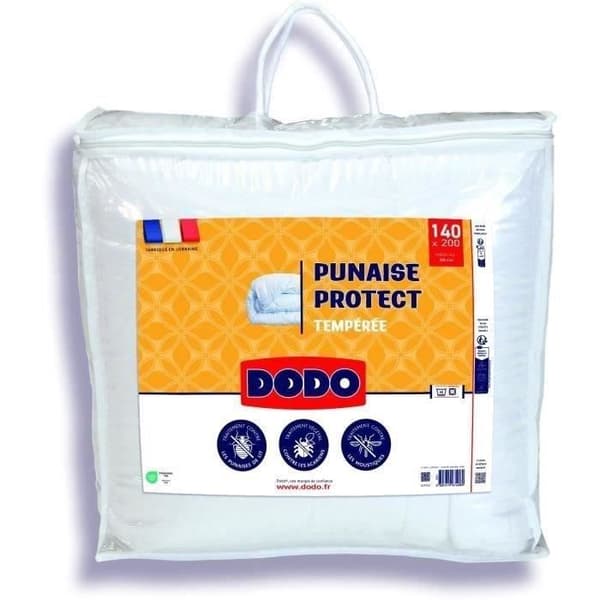 DODO Tempererat täcke 300gr/m² 140x200 cm - Anti-bugg, anti-kvalsterskydd - Vit - Made in France