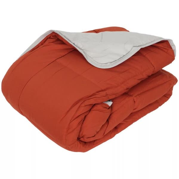 Varmt tvåfärgat täcke Microfiber Range "Cocoon Non-fire" Toison d'or - Cocoon Ginger Pebble - 220 x 240 cm för dubbelsäng