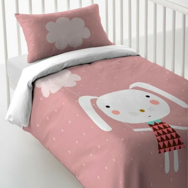 Quilttæppe til tremmeseng Haciendo el Indio Rabbit and Cloud - 80 cm cot (115 x 145 cm)