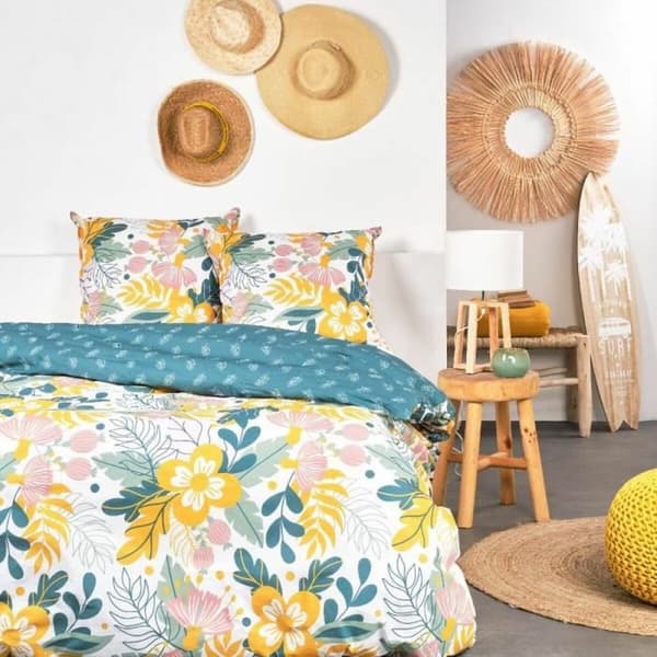 Nordisk deksel TODAY SUNSHINE Blomster Flerfarget 240 x 220 cm