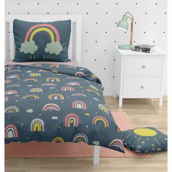 Pussilakanasetti Roupillon rainbow 140 x 200 cm Sininen 2 Kappaletta