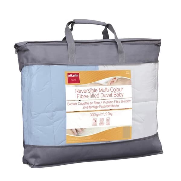 Pikolin Home, Höst/vintertäcke i tvåfärgat 300 g/m² fiberfärg Blå, 100x120cm