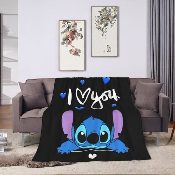 Supermjuk flanell tecknad filt, sängpresenter för barn och vuxna, hela säsongen, 100x150 cm, svart