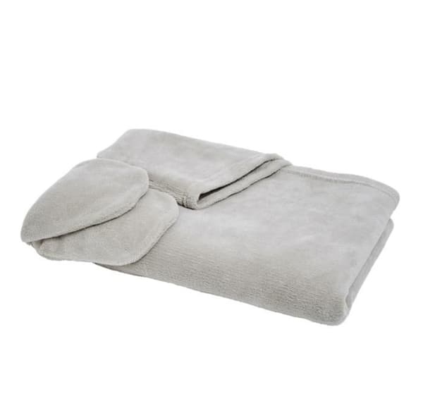 Rutig TV Pläd - sand - 165x115cm - Med Ärmar - Huva - Maskintvättbar
