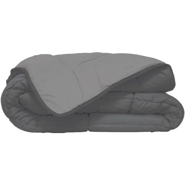 HUDSON Lättviktsmikrofibertäcke 200g/m² 240x260cm Grå &amp; Silver