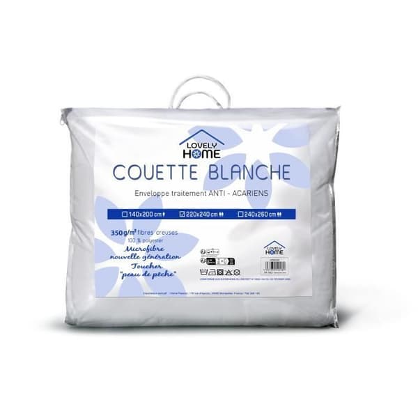 Tempererat täcke 350gr/m² Anti-Mite LOVELY HOME - 240x260 cm - Vit